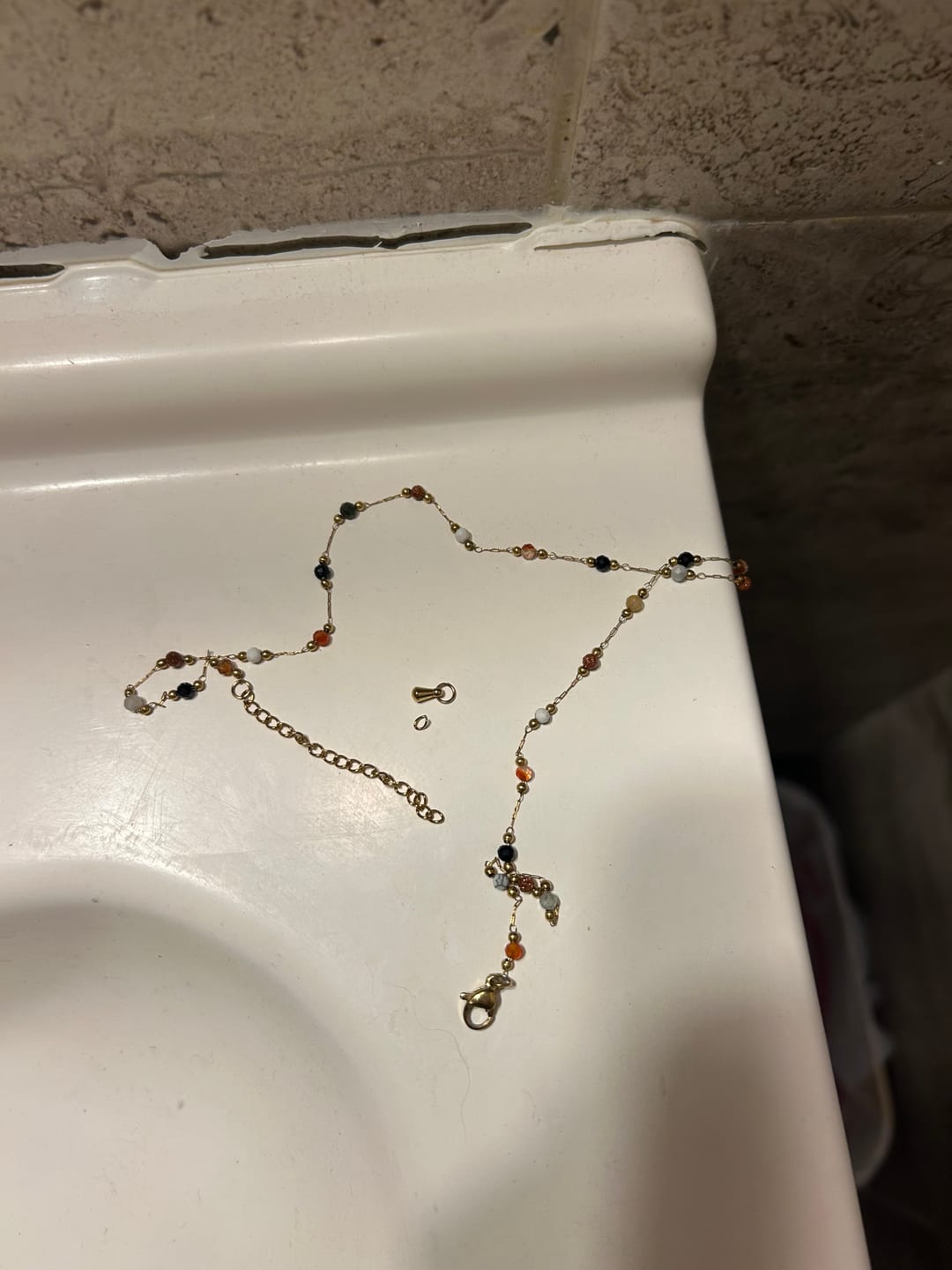 Customer photo review of Lulu Beaded Stone Necklace