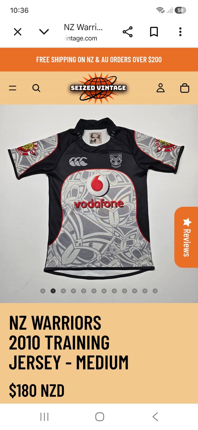 Customer photo review of NZ Warriors 2010 Training Jersey - Medium