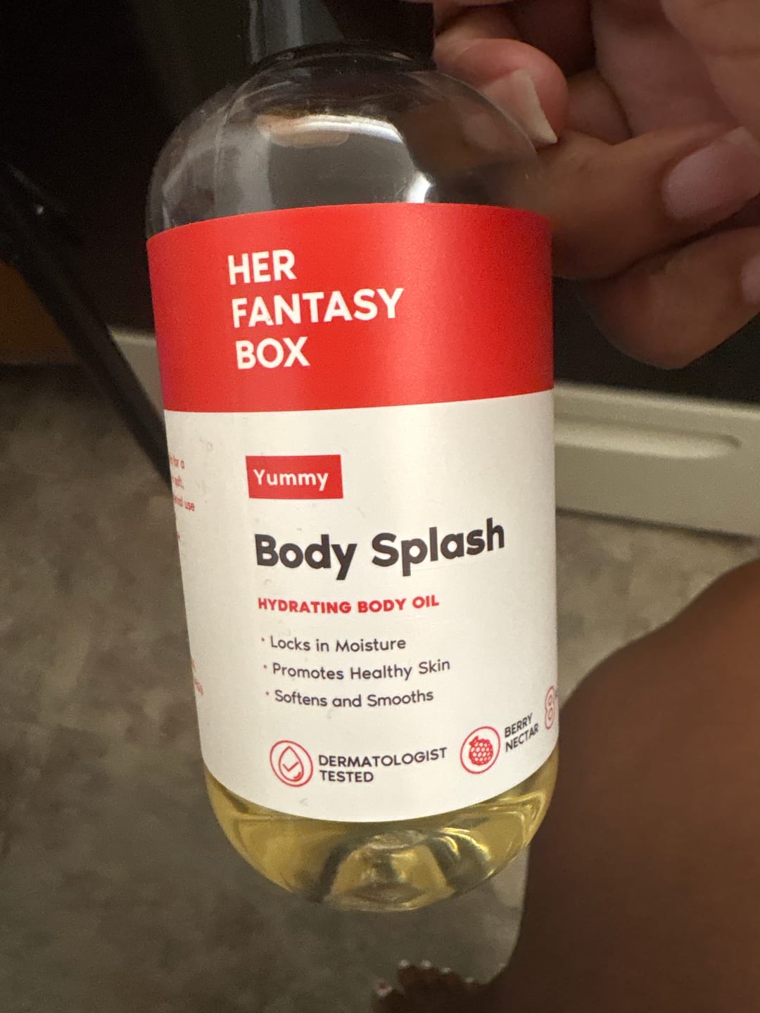 Customer photo review of Body Splash - Skin Smoothing Body Oil  (Yummy)