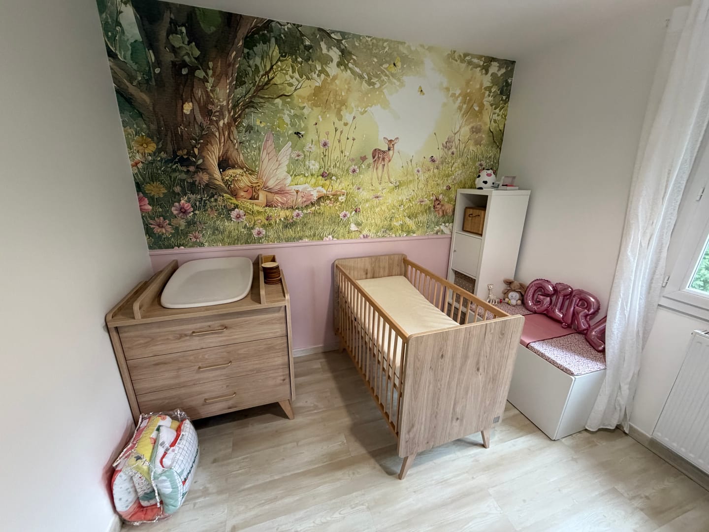 Customer photo review of Haisley - Sleepy Fairy Watercolour Forest Wallpaper Mural