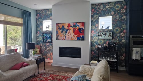 Customer photo review of Thibaut T14301 WINDSOR Grey Wallpaper
