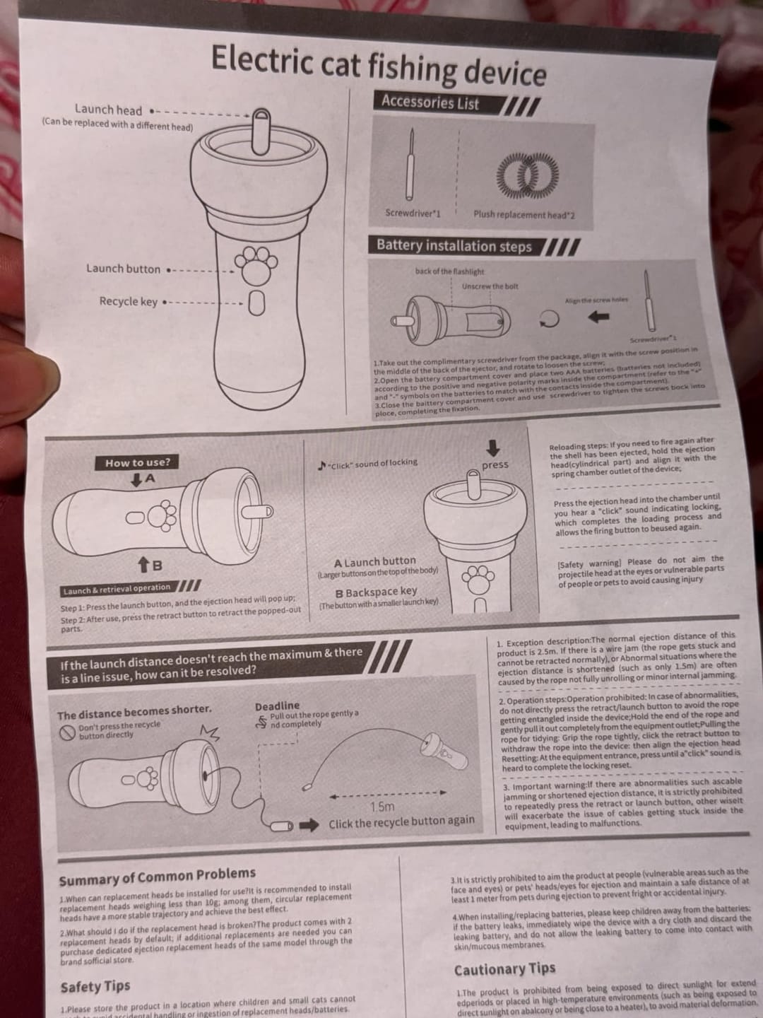 Customer photo review of PounceLoop™ One-Button Retractable Cat Toy Launcher