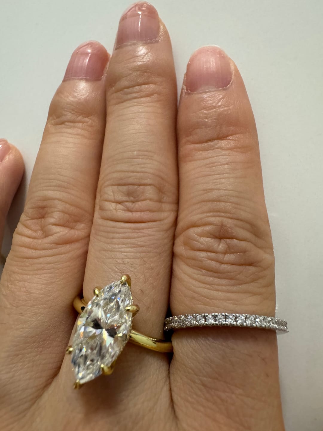 Customer photo review of Louily 0.5 Ct Round Cut Classic Full Eternity Thin Wedding Band For Women In Sterling Silver