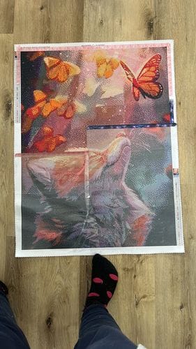 Customer photo review of Fox and butterfly | Diamond Painting Kit