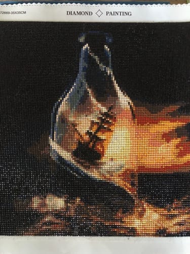 Customer photo review of Ship in a glass | Diamond Painting Kit