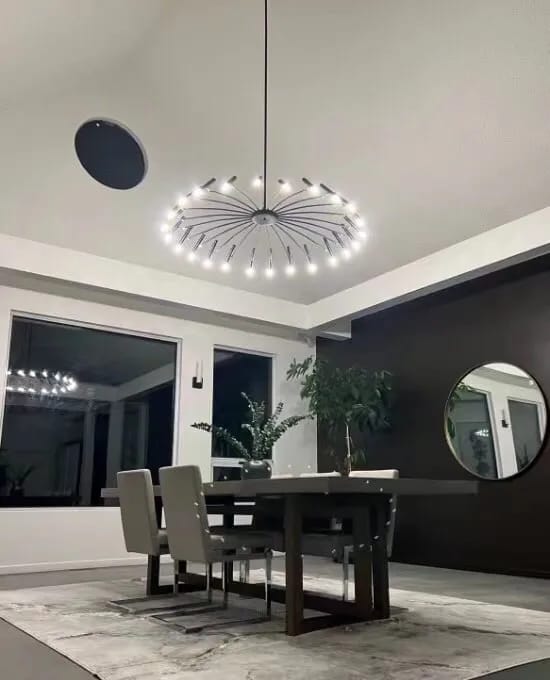 Customer photo review of Black Iron Chandelier for Dining Table, 24-Light, 130 cm