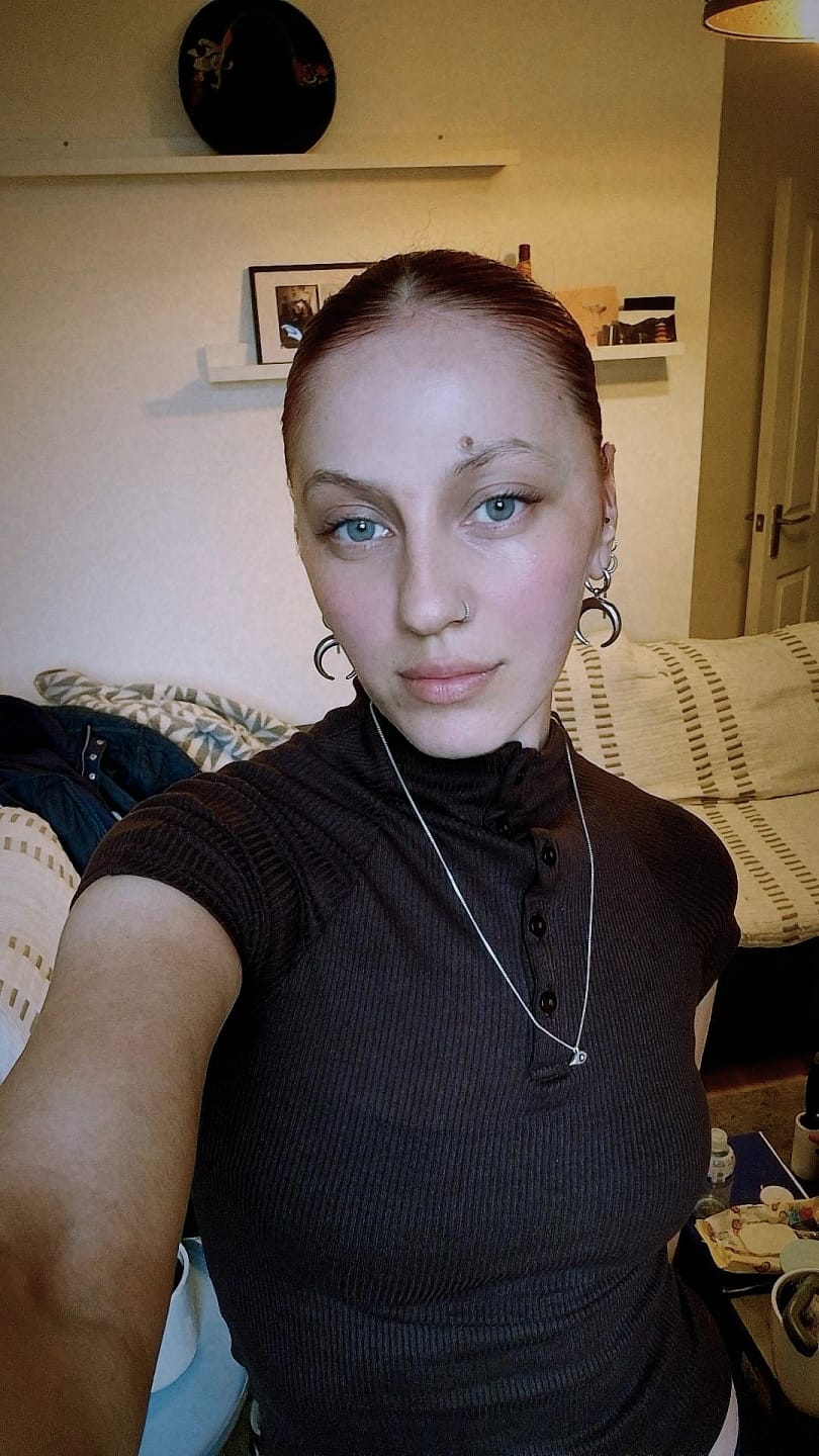 Customer photo review of Crescent Moon Earrings