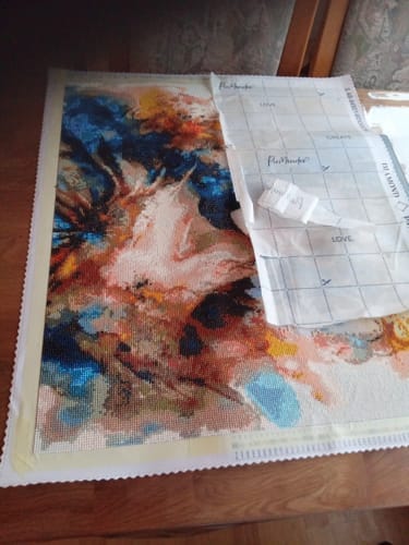 Customer photo review of Abstract woman in dress | AB Diamond Painting Kit