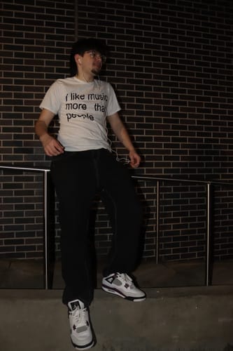 Customer photo review of I like music T-Shirt
