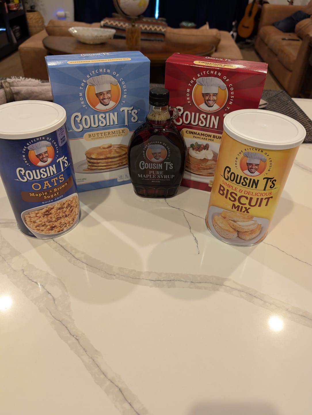 Customer photo review of The Complete Breakfast Bundle (2 Pancake Mixes, 1 Biscuit Mix, 1 Gourmet Oatmeal and 1 Pure Maple Syrup)