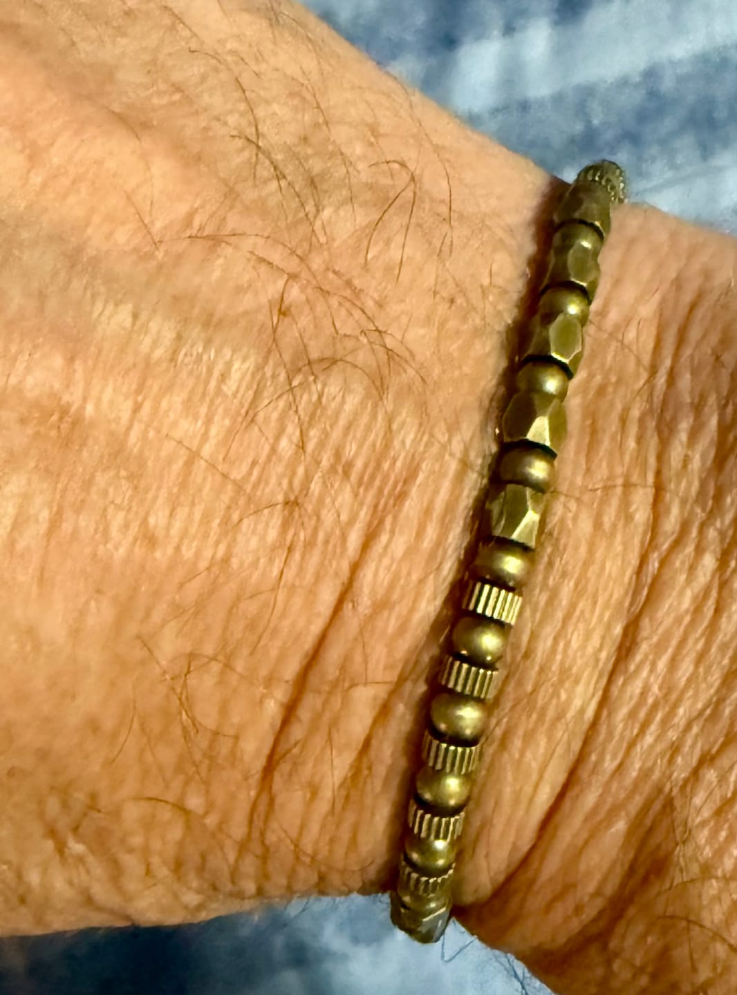 Customer photo review of Buddha Stones Retro Distressed Irregular Design Copper Brass Luck Bracelet