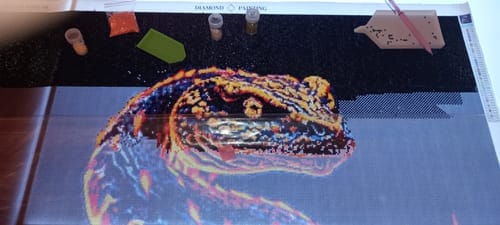 Customer photo review of Snake Orange | AB Diamond Painting Kit