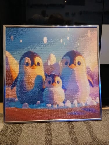 Customer photo review of Penguin Family | Diamond Painting Kit