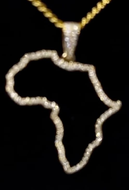 Customer photo review of Hollow Map Shaped VVS Moissanite Pendant