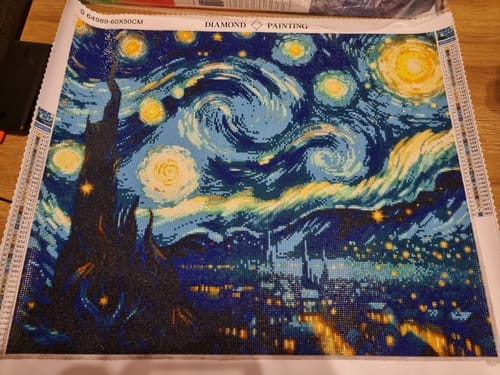 Customer photo review of Starry Sky in a Van Gogh-Inspired Style | Diamond Painting Kit