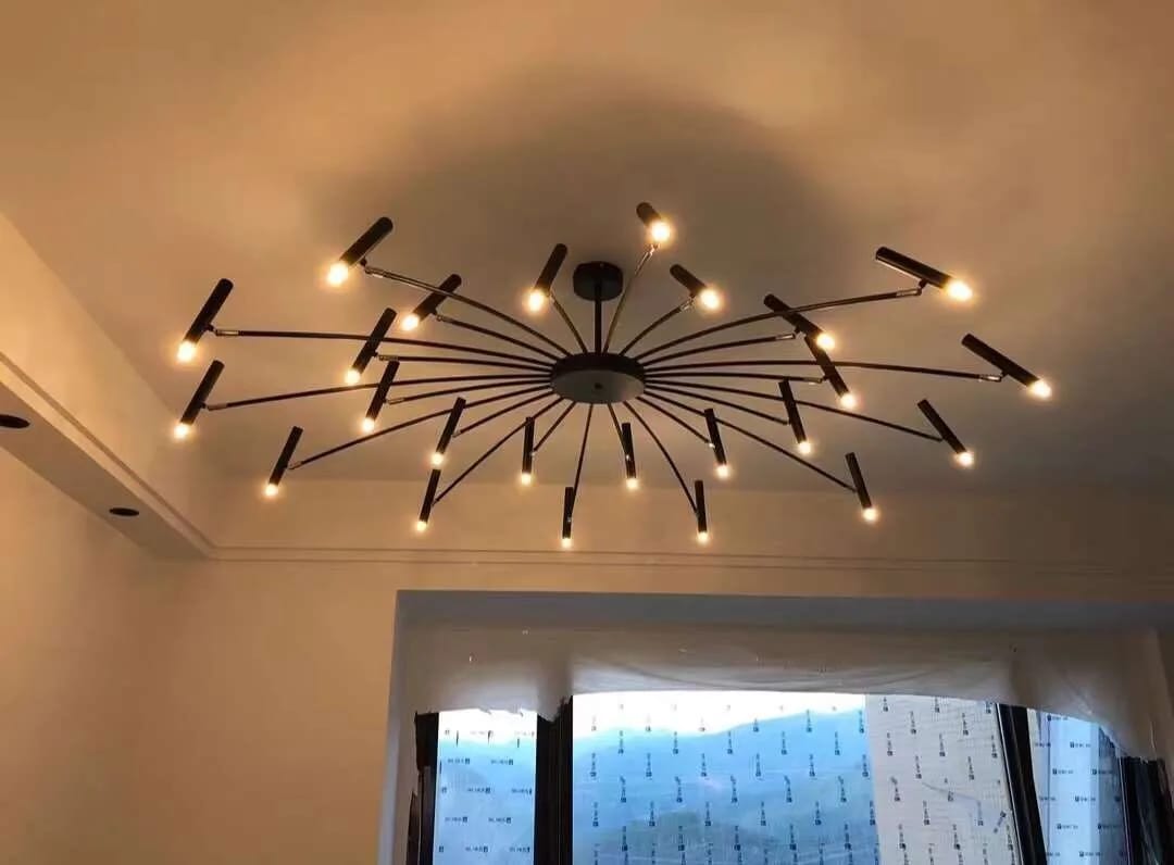 Customer photo review of Black Iron Chandelier for Dining Table, 24-Light, 130 cm