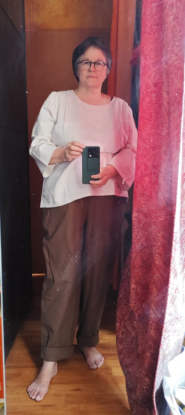 Customer photo review of Pantalon Eliot - Sergé de coton chocolat