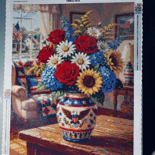 Customer photo review of Patriotic Porch Bouquet (Diamond Painting)