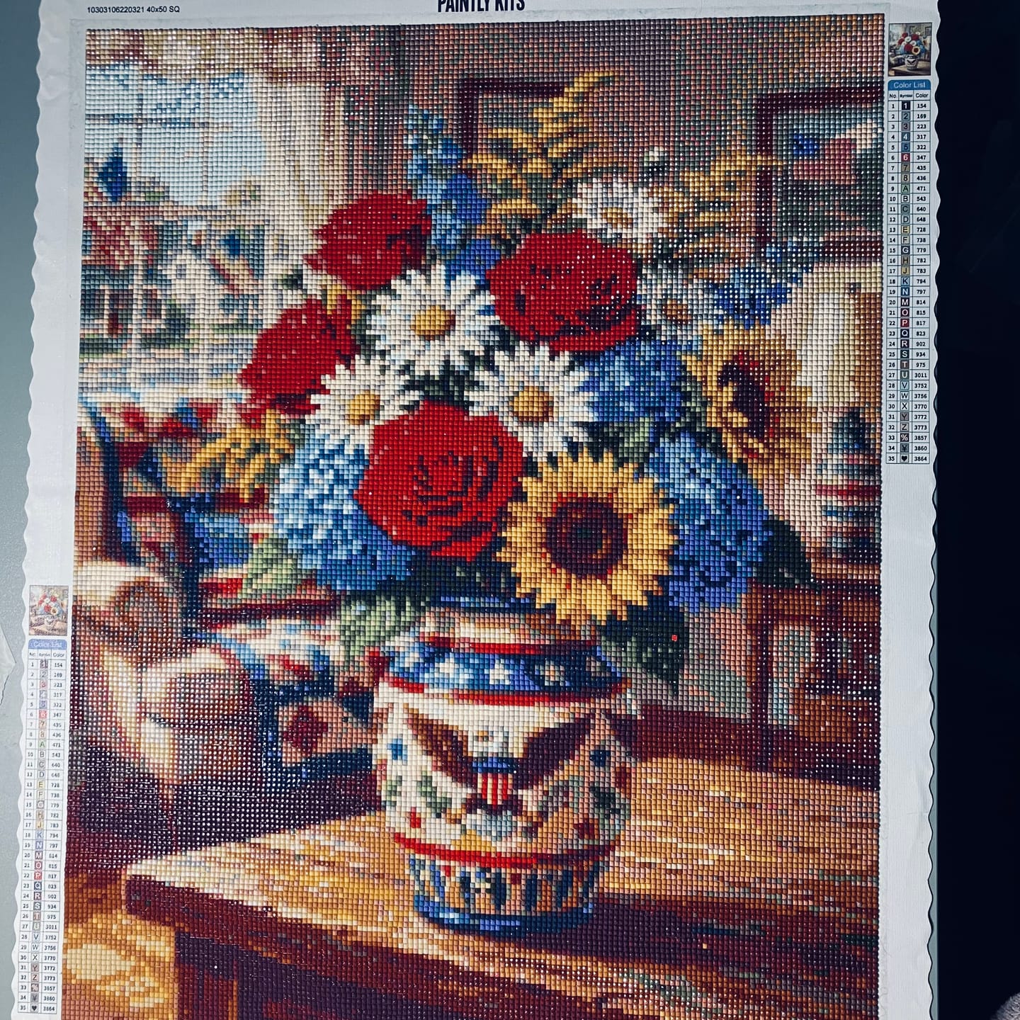 Customer photo review of Patriotic Porch Bouquet (Diamond Painting)
