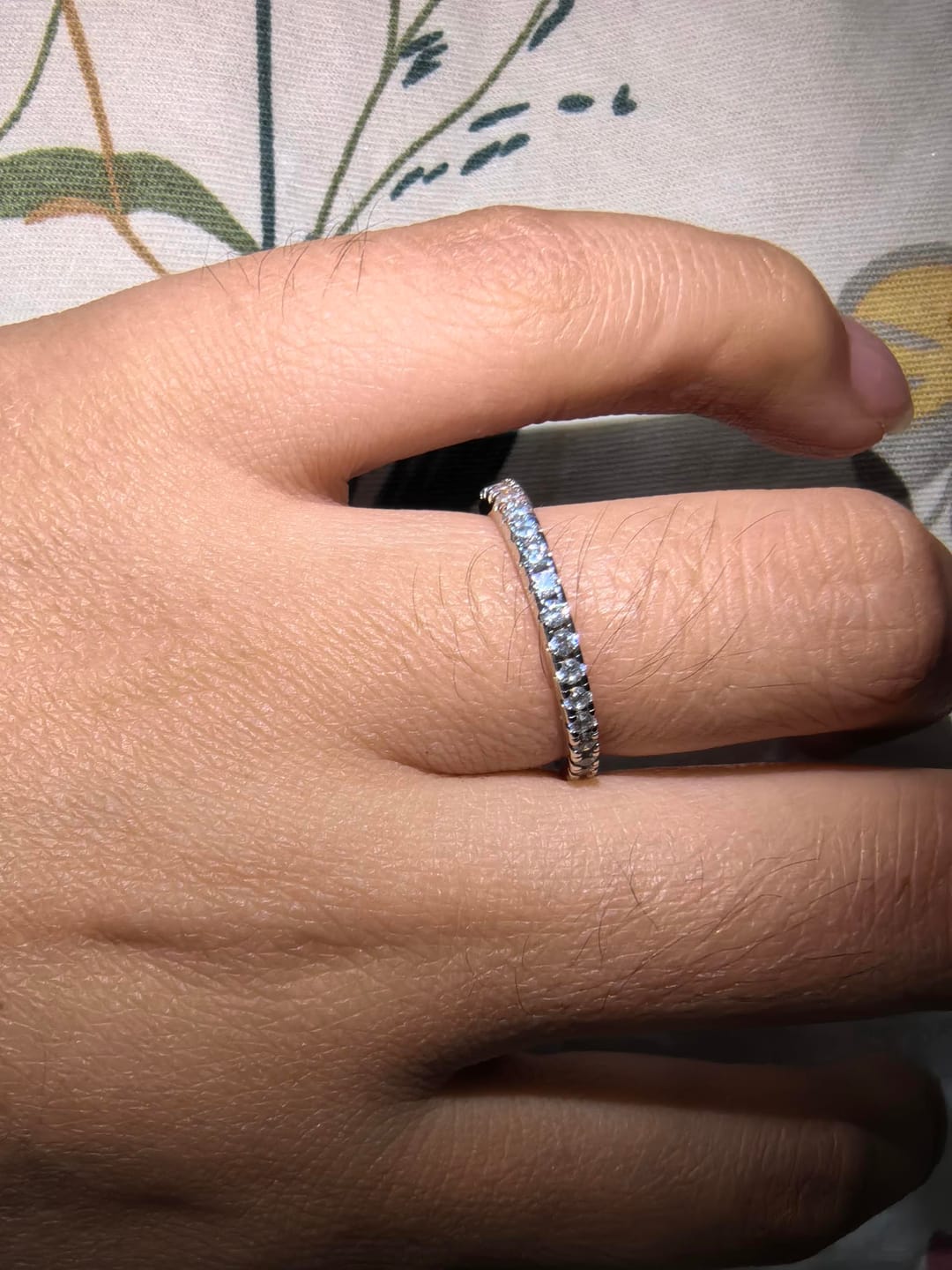 Customer photo review of S925 Louily Half Eternity Thin Women's Wedding Band In Sterling Silver Stackable Ring For Women
