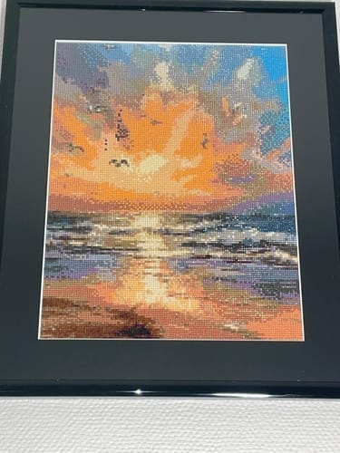 Customer photo review of Evening mood by the sea | Diamond Painting Kit
