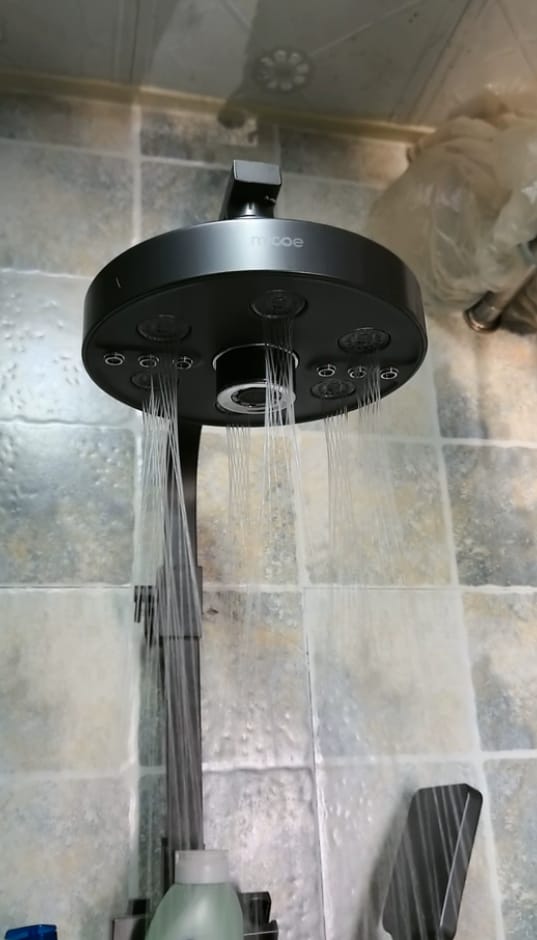 Customer photo review of Luxury Slim Rain Shower System with 5 Spray Modes and High Pressure Flow