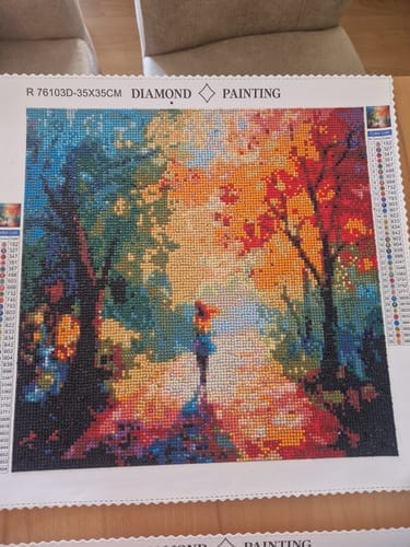 Customer photo review of An Autumn Walk of Dreams | Diamond Painting Kit