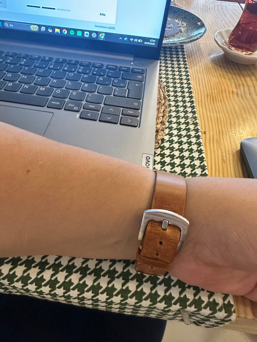 Customer photo review of Klasik Saat Deri Kordon Saat Kayışı Taba - Musap