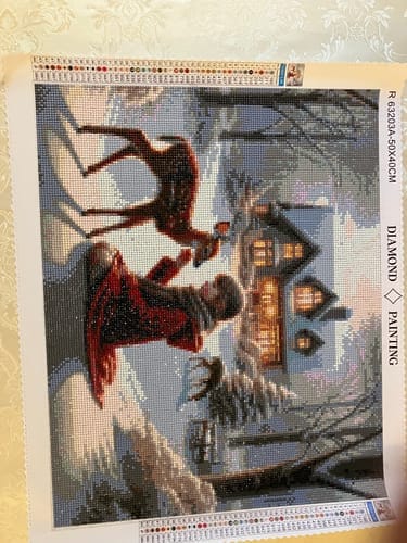 Customer photo review of Girl and Fawn | Diamond Painting Kit
