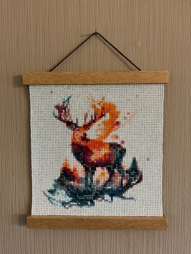 Customer photo review of Deer on white background | AB Diamond Painting Kit