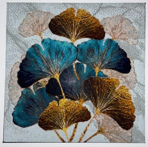 Customer photo review of Abstract Ginkgo and Monstera Bouquet | Diamond Painting Kit