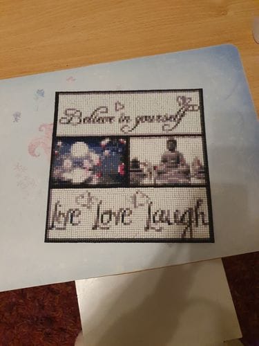 Customer photo review of Live Love Laugh | Diamond Painting Kit