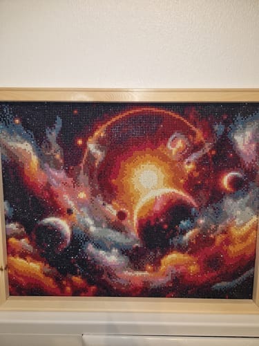 Customer photo review of Planets around the Sun | Diamond Painting Kit