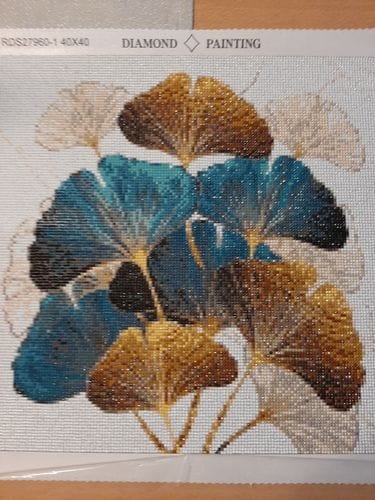 Customer photo review of Abstract Ginkgo and Monstera Bouquet | Diamond Painting Kit