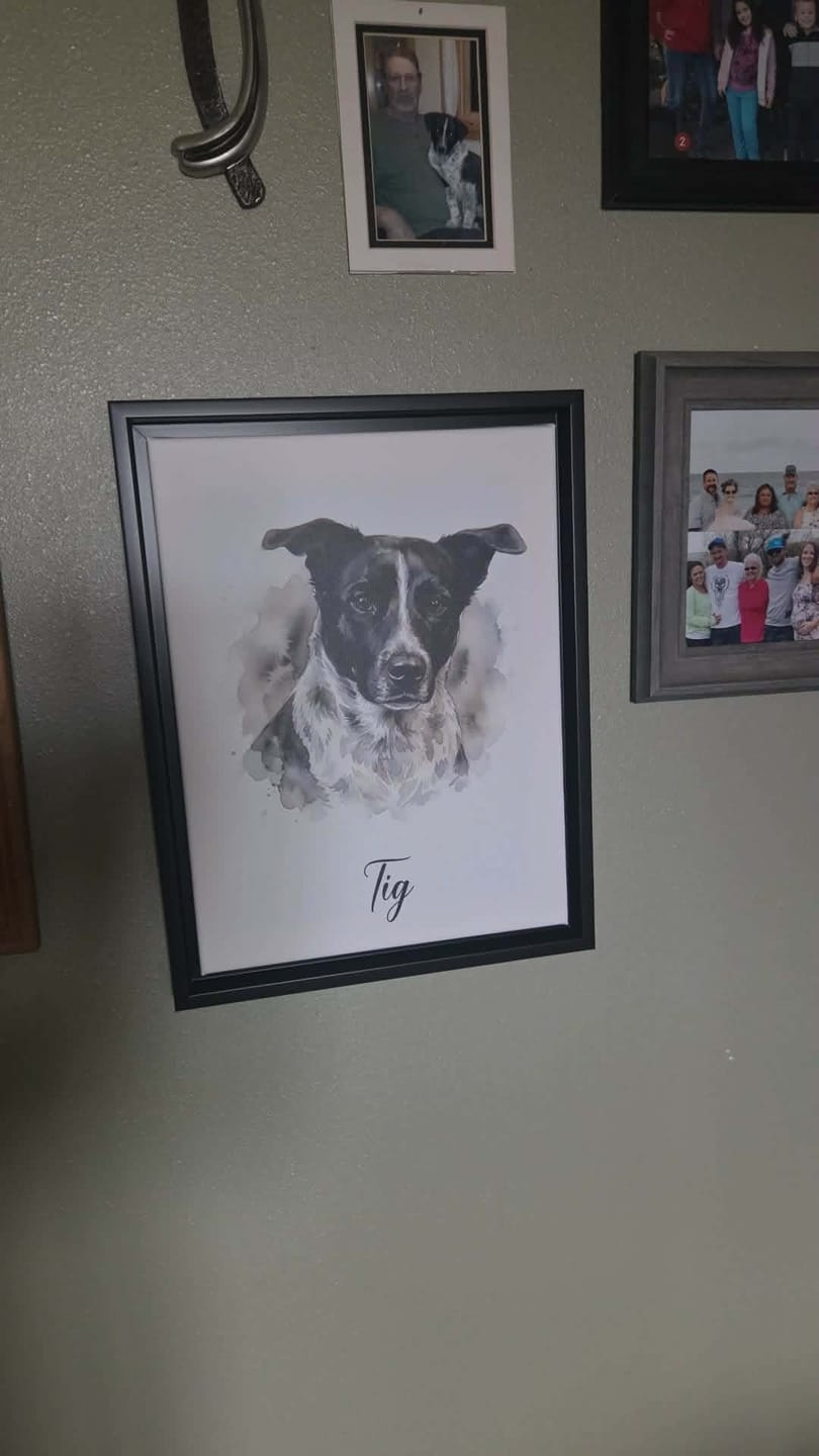Customer photo review of Custom Pet Watercolor Portrait from Your Photo