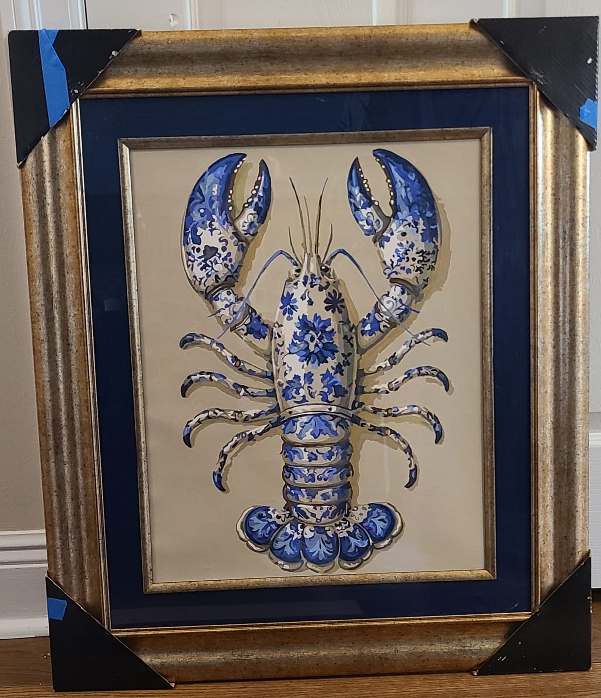 Customer photo review of Delft Lobster | Paint by Number