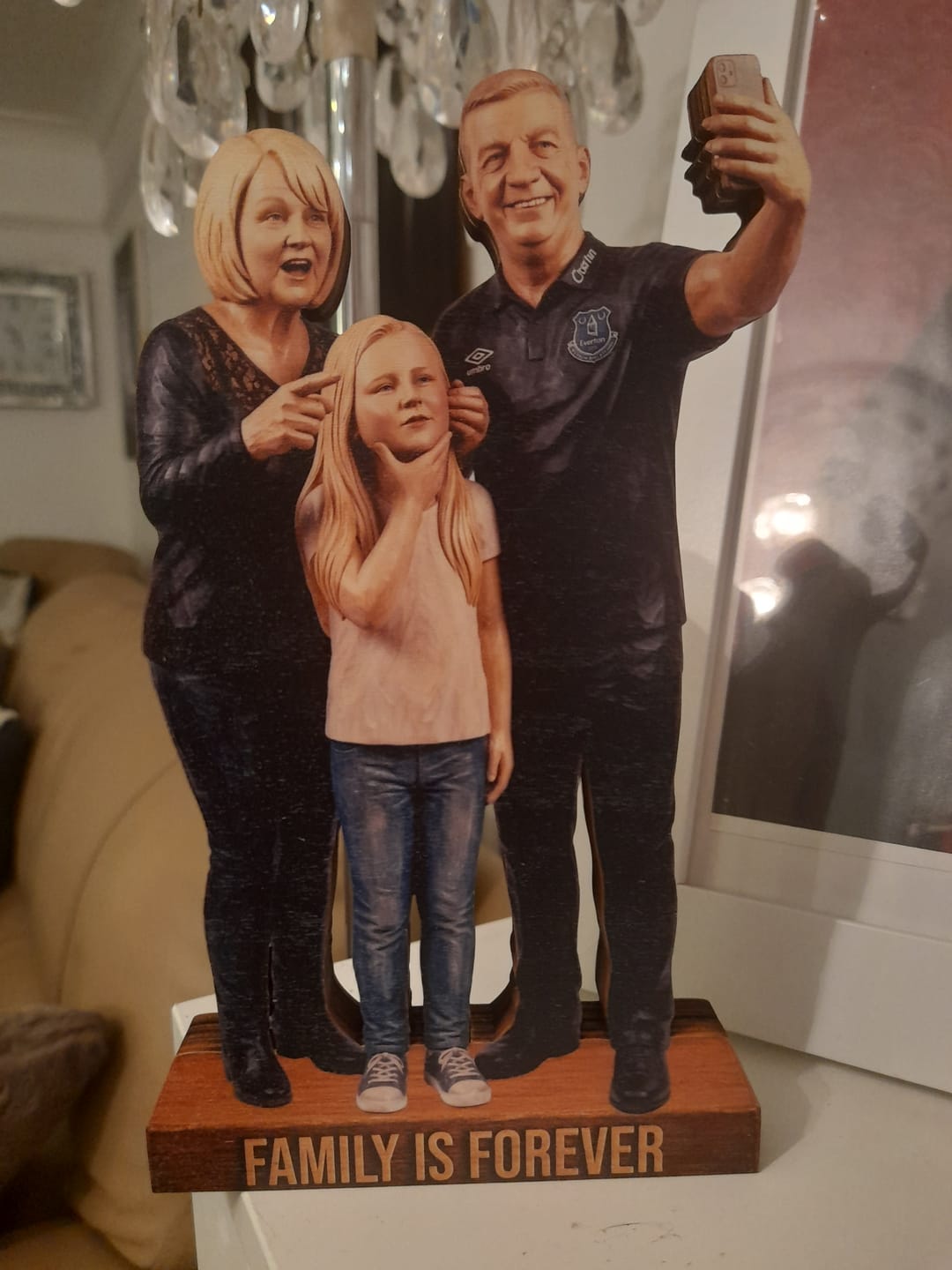 Customer photo review of Custom Photo Family Is Forever - Personalized Customized 3-layered Wooden Plaque - Heartfelt Family Gift For Family Members