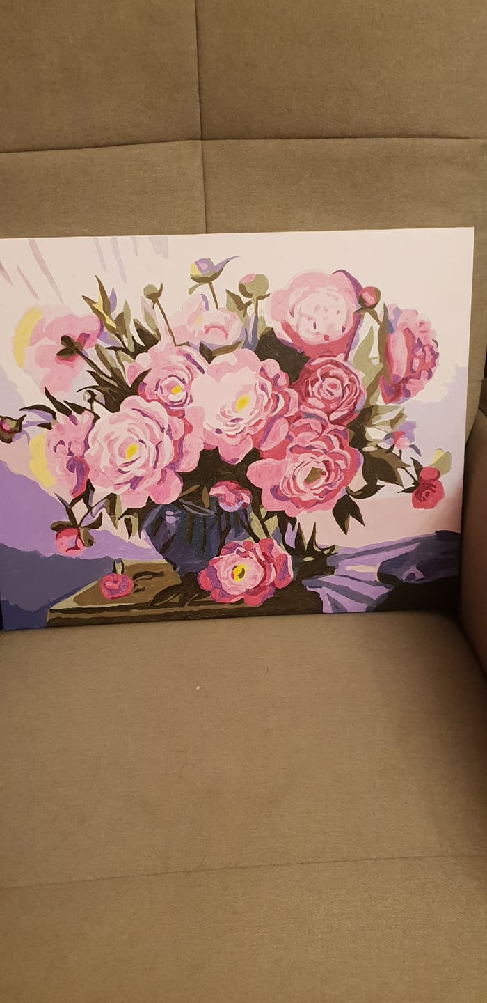 Customer photo review of Fleurs et Vase bleu