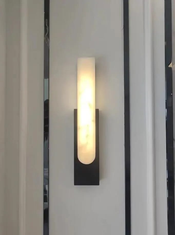 Customer photo review of Green Marble Wall Sconce for Bedroom, Iron Frame, 50 cm