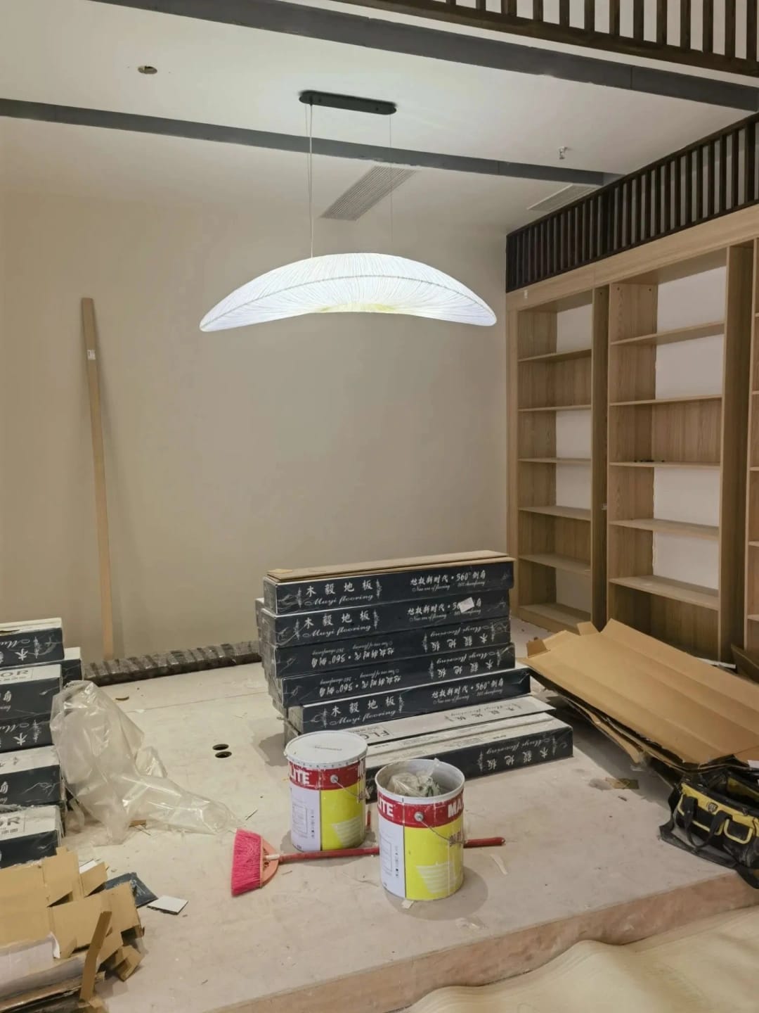 Customer photo review of Cream Pleated Pendant Light for Dining Table, 150 cm