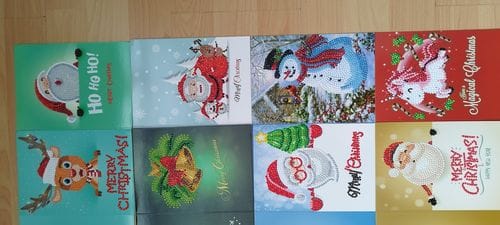 Customer photo review of Christmas Cards, Set of 8 | Diamond Painting Greeting Card Set