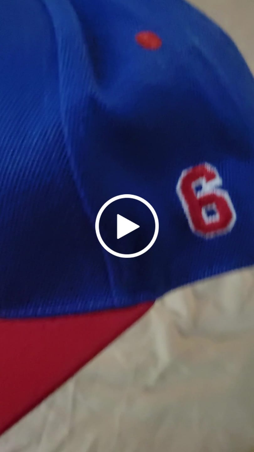 Customer video review of Custom Royal Blue Red 3D Puff Embroidery Flat Embroidery Casual Sport Baseball Cap