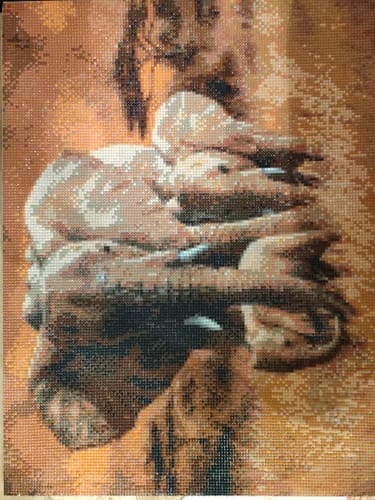 Customer photo review of Mother Elephant with Her Calves | Diamond Painting Kit