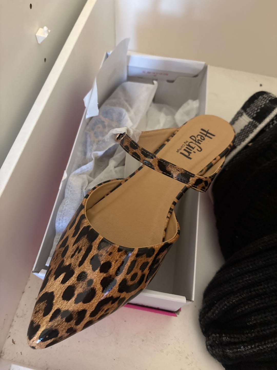 Customer photo review of Corky's Leopard Wanna Grab Drinks Flats