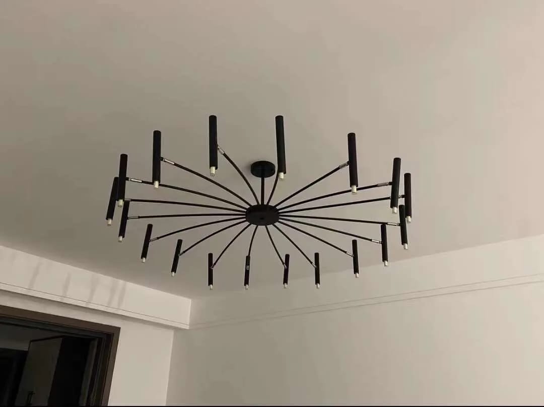 Customer photo review of Black Iron Chandelier for Dining Table, 24-Light, 130 cm