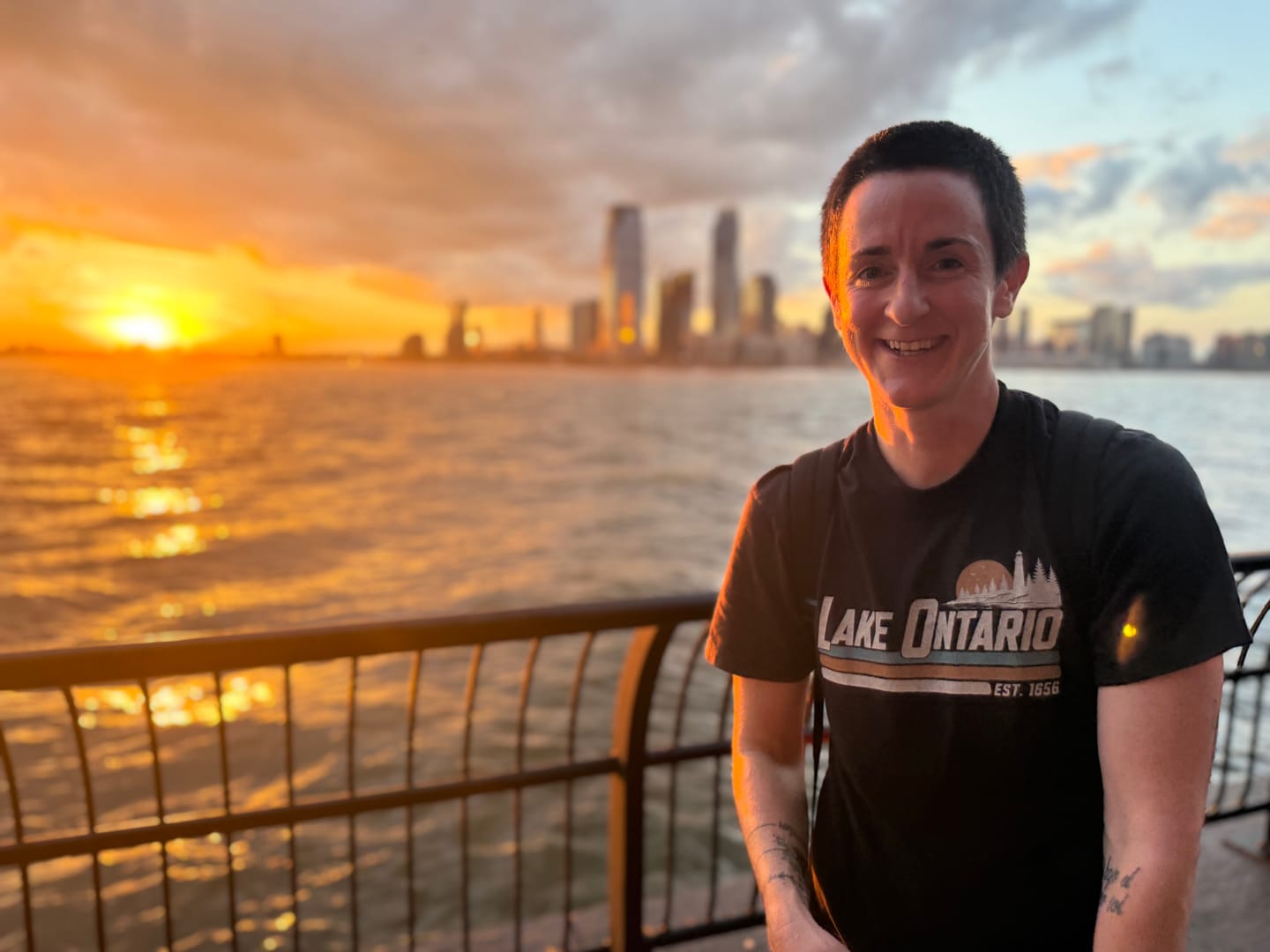 Customer photo review of Lake Ontario Retro Stripe T-Shirt
