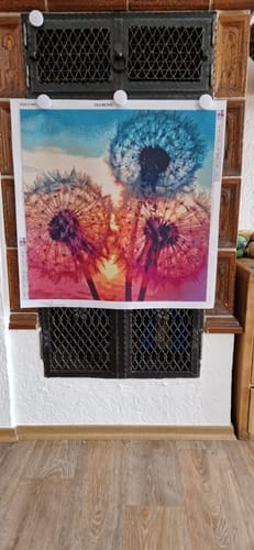 Customer photo review of Dandelions on the lakeshore | Diamond Painting Kit