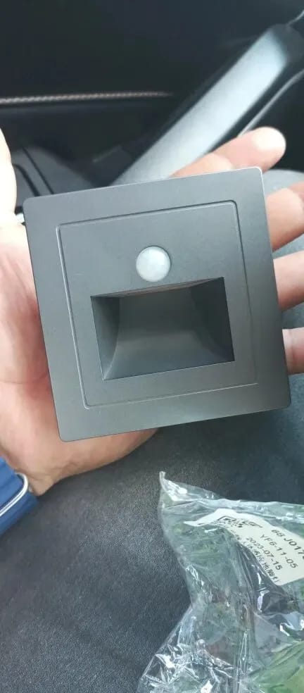 Customer photo review of Black Wall Light for Staircase, Motion Sensor, 8.6 cm