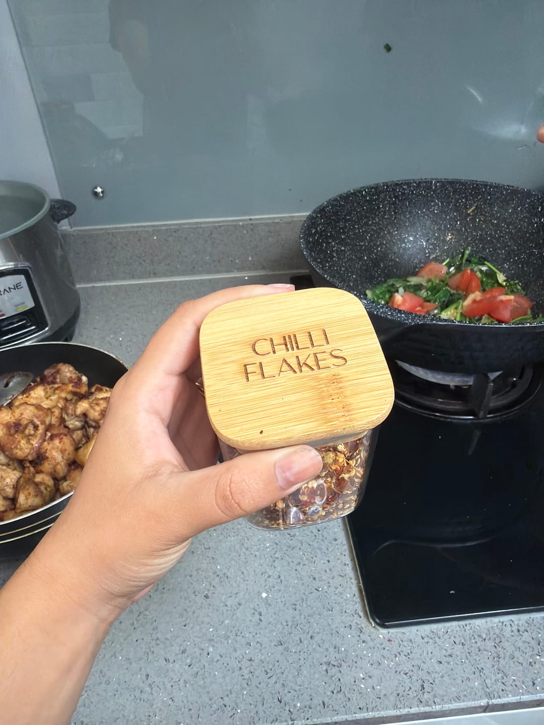 Customer photo review of Engraved Glass Spice Jars