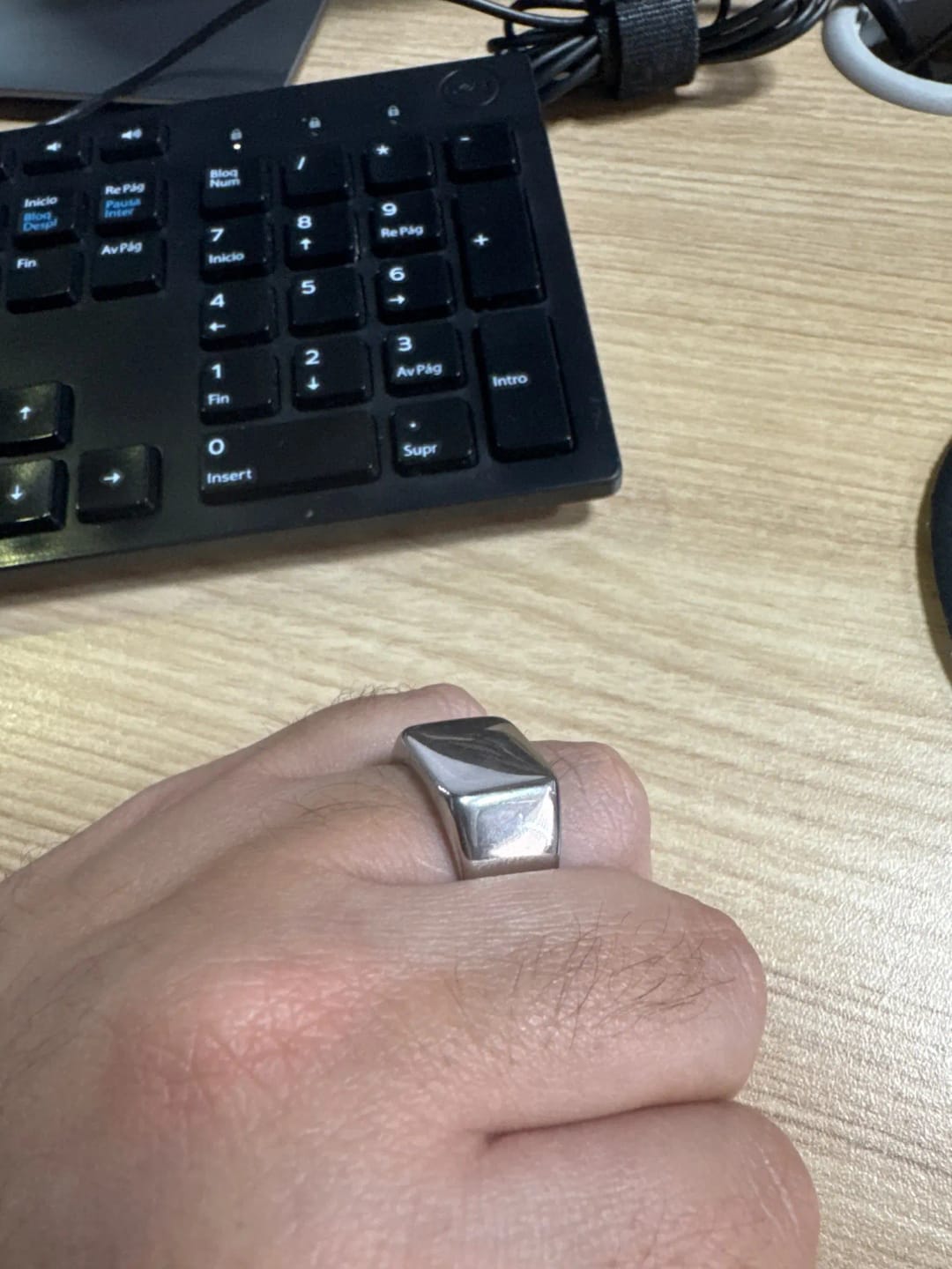Customer photo review of Chevalière carrée (argent)